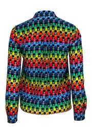 Current Boutique-Alice & Olivia - Multi Color Rainbow Print Button Down Shirt Sz XS