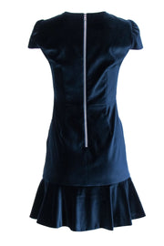 Current Boutique-Alice & Olivia - Navy Velvet Ruffled Mini Dress Sz 2
