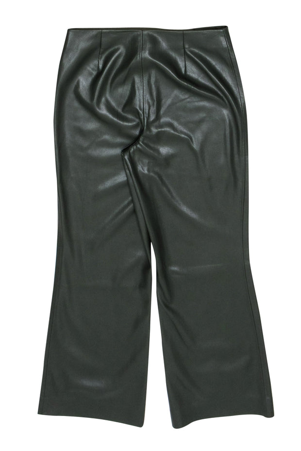 Current Boutique-Alice & Olivia - Olive Green Faux Leather Pants Sz 8
