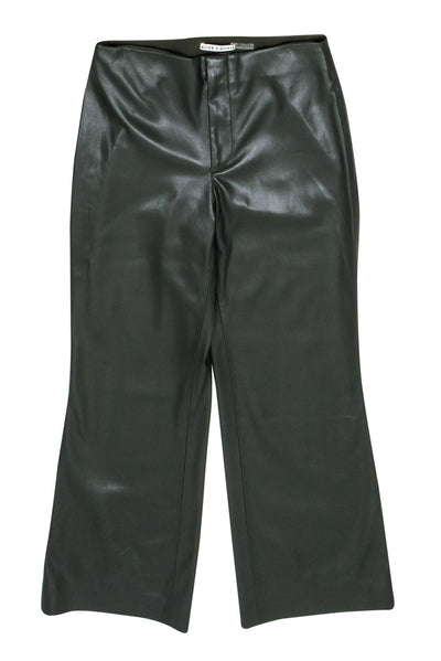 Current Boutique-Alice & Olivia - Olive Green Faux Leather Pants Sz 8