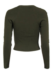Current Boutique-Alice & Olivia - Olive Green Knit Long Sleeve Top Sz M