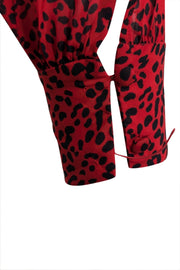 Current Boutique-Alice & Olivia - Red & Black Leopard Print Satin Mini Dress Sz 0