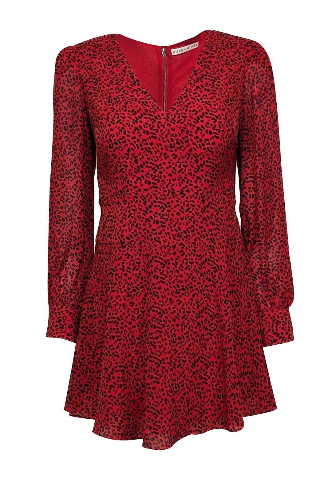 Fashion satin red leopard mini dress