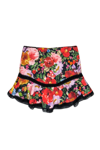 Current Boutique-Alice & Olivia - Red, Black, & Multi Color Floral Skirts Sz 6