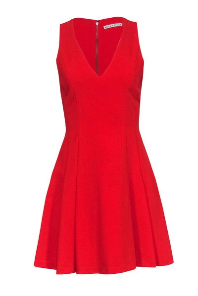 Current Boutique-Alice & Olivia - Red Sleeveless V-Neckline Dress Sz 4