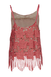Current Boutique-Alice & Olivia - Salmon Embroidered Sleeveless Top Sz 12