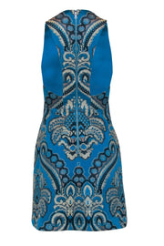 Current Boutique-Alice & Olivia - Teal “Natales” Sleeveless Dress w/ Brocade Print Sz 0