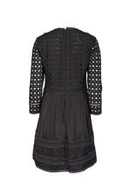 Current Boutique-All Saints - Black Eyelet Lace Cotton A-Line Dress Sz 6