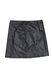 Current Boutique-All Saints - Black Faux Leather Zip Front Skirt Sz 2