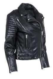 Current Boutique-All Saints - Black Leather Moto Jacket Sz 6