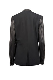 Current Boutique-All Saints - Black Leather Sleeves Blazer Sz 6