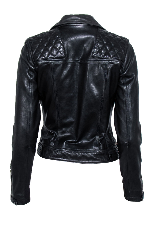 Current Boutique-All Saints - Black Sheep Leather Moto Jacket Sz 2