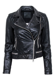 Current Boutique-All Saints - Black Sheep Leather Moto Jacket Sz 2