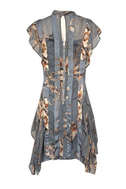 Current Boutique-All Saints - Blue, Slate, & Cream " Kuroyuri " Floral Print Paneled Dress Sz 8