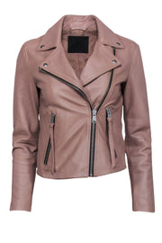 Current Boutique-All Saints - Blush Leather Moto Jacket Sz 4