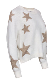 Current Boutique-All Saints - Ivory Wool & Alpaca Blend Sweater w/ Gold Stars Sz S