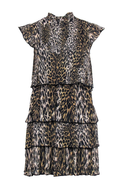 Current Boutique-All Saints - Tan & Black Leopard Print Sleeveless "Antheia Kiku" Mini Dress Sz 4