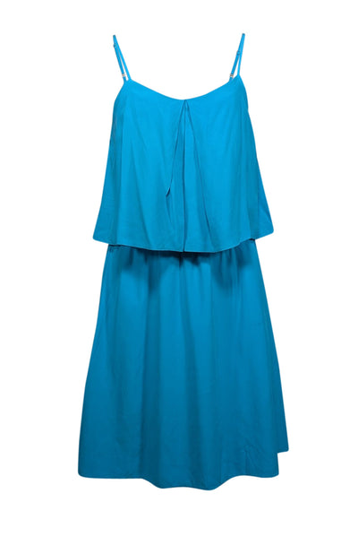 Current Boutique-Amanda Uprichard - Aqua Blue Sleeveless Silk Dress Sz M