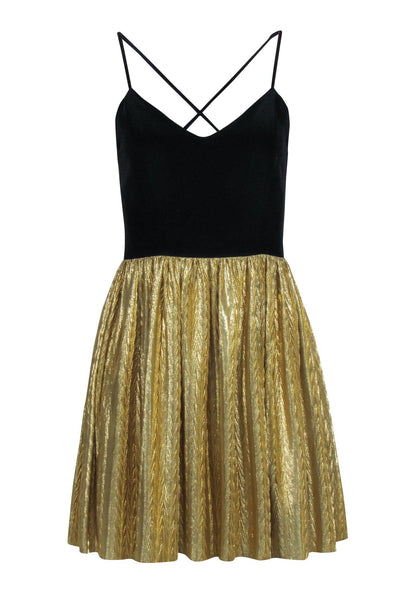 Current Boutique-Amanda Uprichard - Black Dress w/ Gold Skirt Sz S