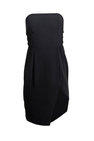 Current Boutique-Amanda Uprichard - Black Strapless Asymmetrical Mini Dress Sz S