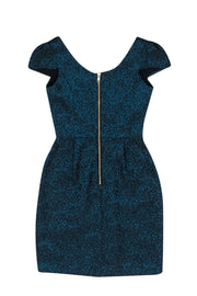 Current Boutique-Amanda Uprichard - Blue & Black Sleeveless Pouf Mini Dress Sz P