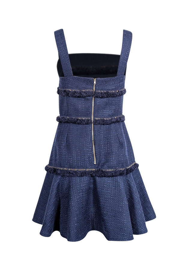 Current Boutique-Amanda Uprichard - Navy Boucle Sleeveless Cocktail Dress Sz M