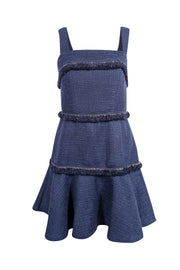 Current Boutique-Amanda Uprichard - Navy Boucle Sleeveless Cocktail Dress Sz M