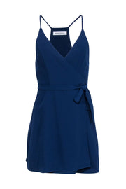 Current Boutique-Amanda Uprichard - Navy Sleeveless Wrap Mini Dress Sz S