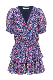 Current Boutique-Amanda Uprichard - Purple Multicolor Abstract Geometric Print Dress Sz S