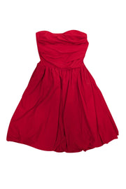 Current Boutique-Amanda Uprichard - Red Cross-Back "Stassie" Strapless Dress Sz XS