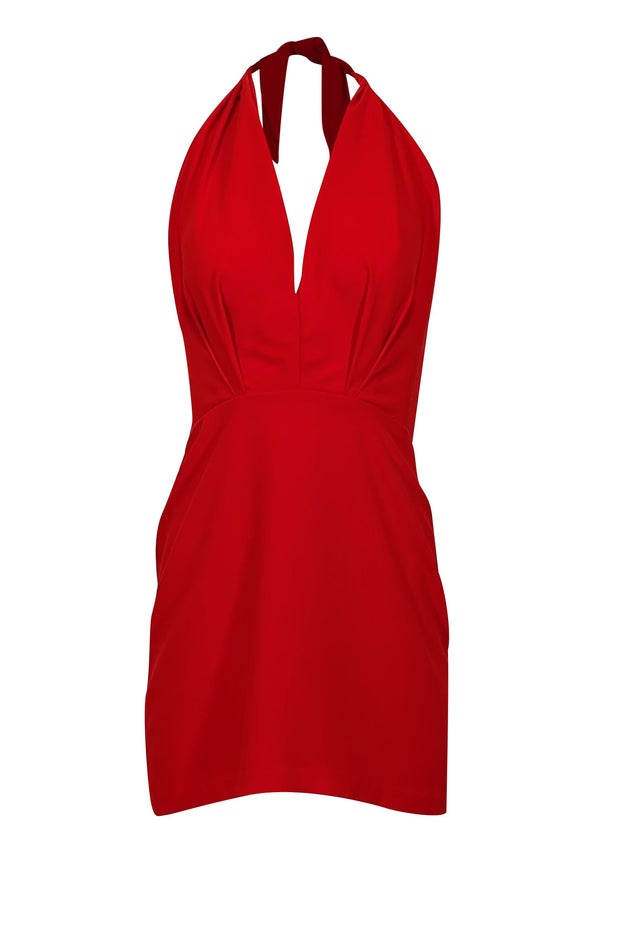 Current Boutique-Amanda Uprichard - Red Tie Halter Mini Dress Sz M