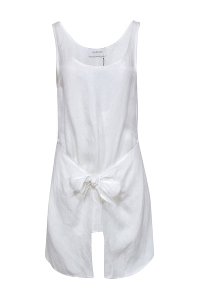 Current Boutique-Anemos - Ivory Linen Blend "D.K. Mini" Tie Dress Sz M