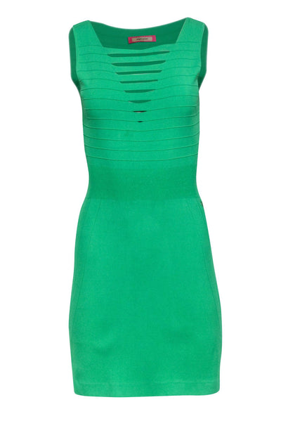 Current Boutique-Angelo Marani - Green Knit Sleeveless Dress w/ Bust Slits Sz S