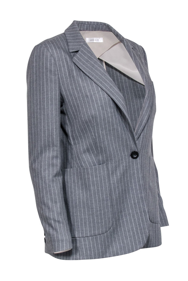 Current Boutique-Anine Bing - Grey Pin Stripe Blazer Sz M
