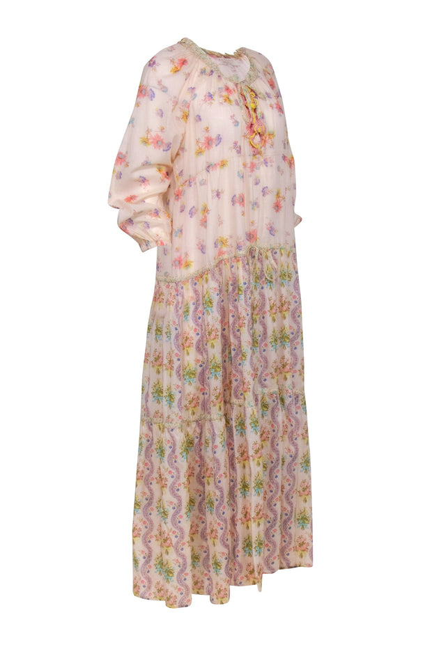 Current Boutique-Anjuna Collection - Light Pink Floral Print Maxi Dress Sz M