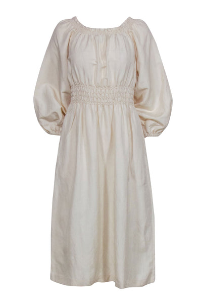 Current Boutique-Ann Mashburn - Cream Smocked Detail Dress Sz S