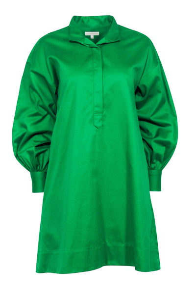 Current Boutique-Ann Mashburn - Green Collared Shirt Dress Sz S