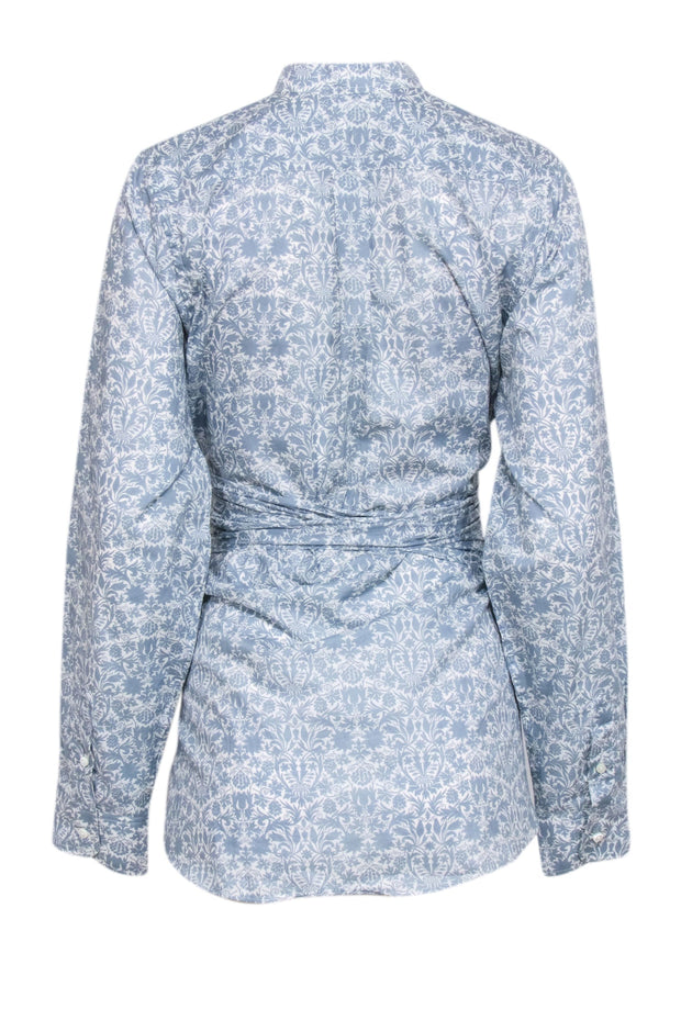 Current Boutique-Ann Mashburn - Light Blue & White Paisley Print Button Down Shirt Sz XL