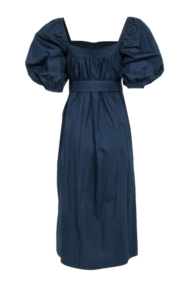 Current Boutique-Ann Mashburn - Navy Poplin Puff Sleeve Dress Sz XS