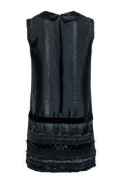 Current Boutique-Anna Sui - Black Sleeveless Pet Pan Collar Lace Trim Dress Sz S
