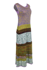Current Boutique-Anthropologie - Lavender & Multicolor Woven Knit Maxi Dress Sz M