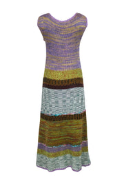 Current Boutique-Anthropologie - Lavender & Multicolor Woven Knit Maxi Dress Sz M