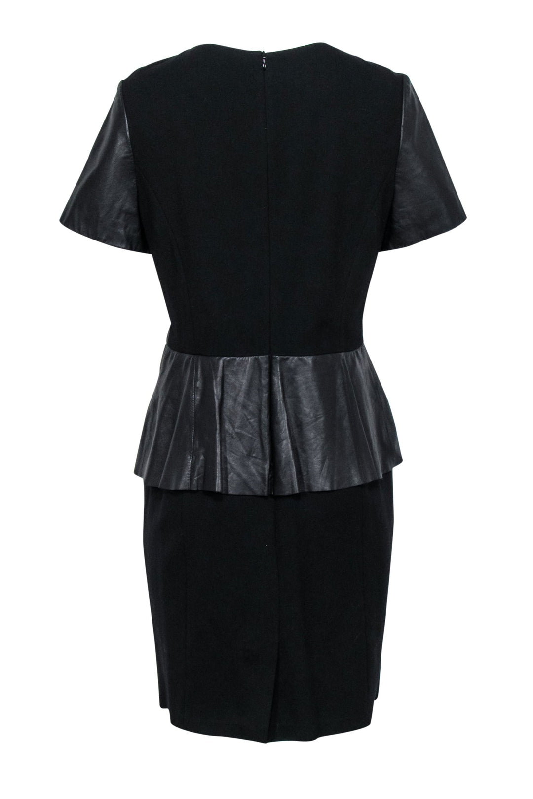 Black leather peplum dress best sale