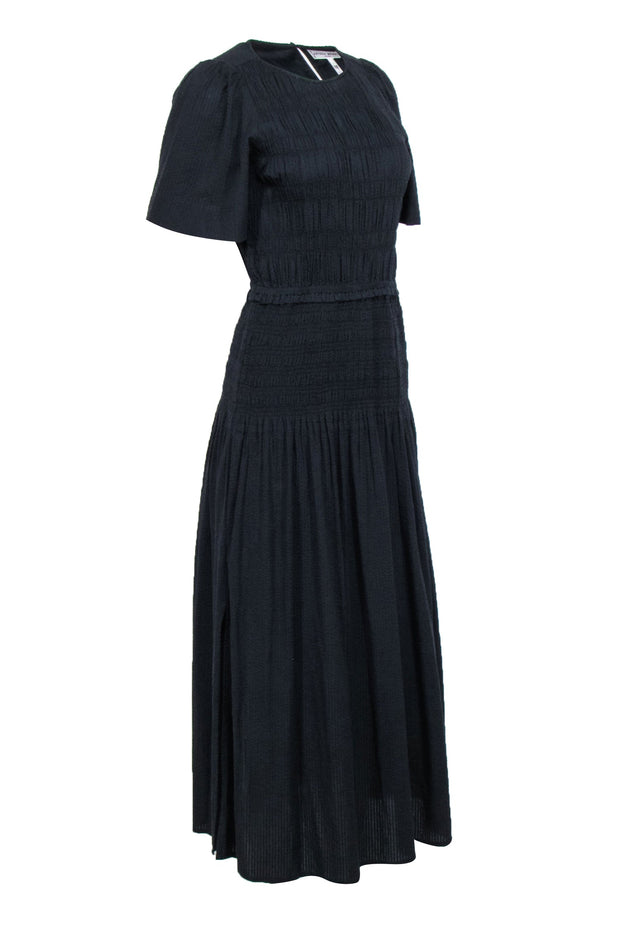 Current Boutique-Apiece Apart - Black Short Sleeve Smocked Maxi Dress Sz S