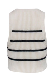 Current Boutique-Apiece Apart - Cream & Black Stripe Knit Sleeveless Top Sz M