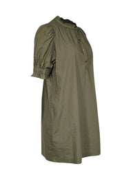 Current Boutique-Apiece Apart - Green Cotton Puff Sleeve Mini Dress Sz M