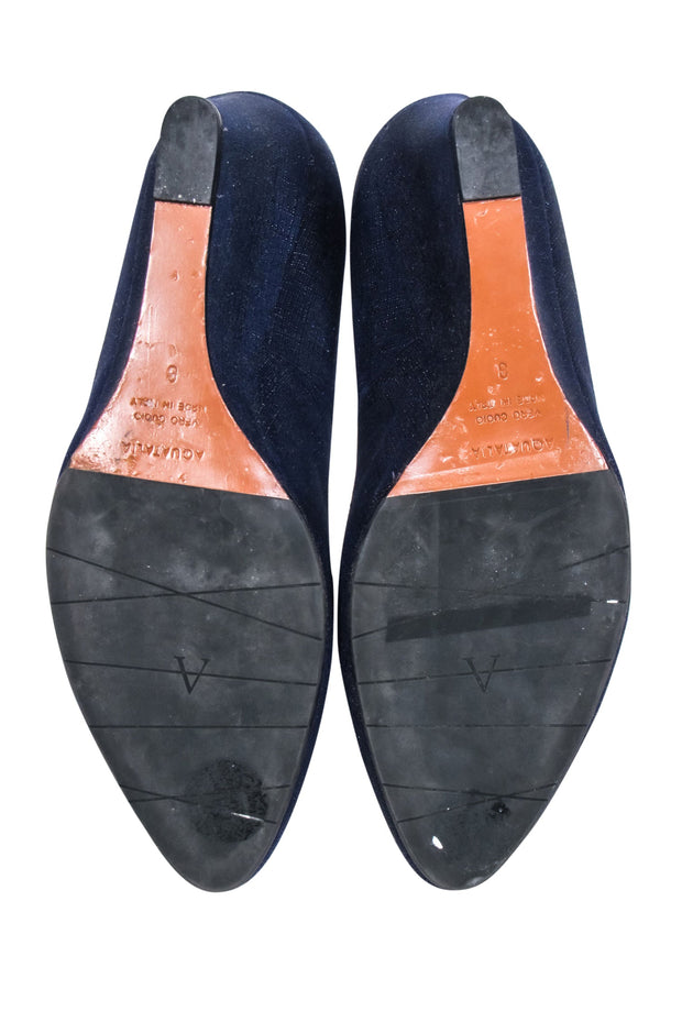 Current Boutique-Aquatalia - Navy Textured Wedge Heels Sz 8
