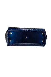 Current Boutique-Arcadia - Navy Patent Leather Embossed Satchel Bag