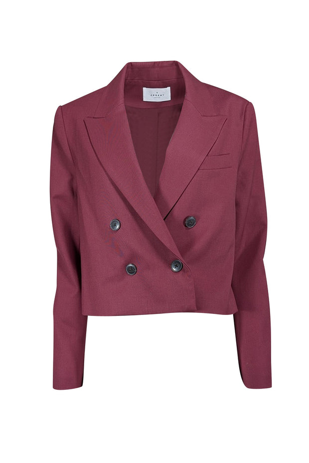 Current Boutique-Argent - Maroon Cropped Wool Blazer Sz 8