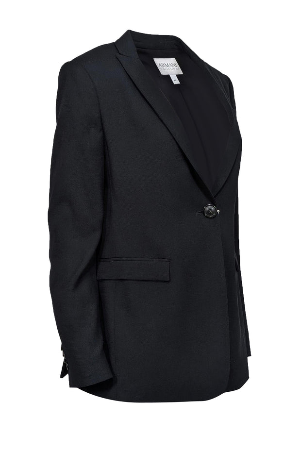 Current Boutique-Armani Collezioni - Black Single Button Blazer Sz 8